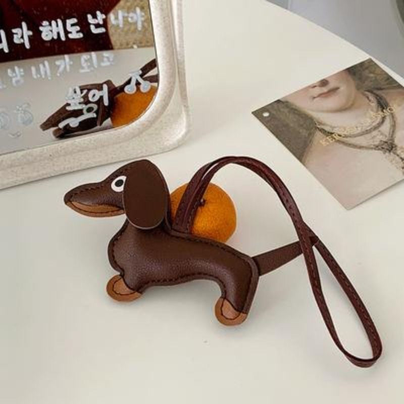 Leather Dachshund Bag Charm